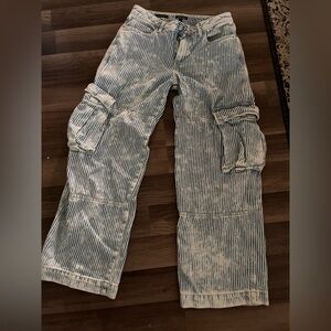 Wild Fable Blue and White Striped Cargo Pants
